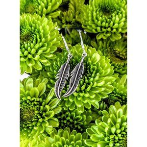 Sterling silver feather earrings
